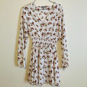Floral White Mini Summer Dress/Cover Up